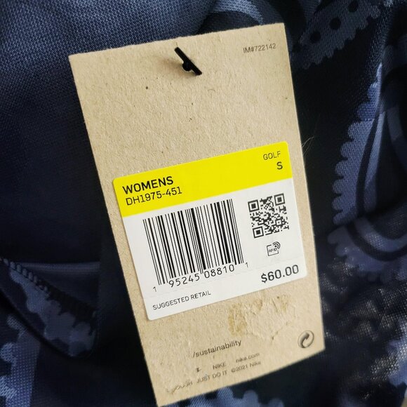 NWT NIKE Dri-FIT Sleeveless Printed Paisley Obsidian Women's Golf Polo XS, S - Picture 2 of 6